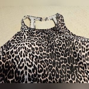 Nanu Leopard Print Two Piece Swimsuit Sz 2X - High Neck Tankini - New